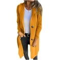 thumbnail image 1 of Fanxing Womens Button Down Cardigans Mid-weight Long Sleeve Casual Knitted Jacket Plus Size Hooded Cardigan Sweaters Outerwear Yellow,L, 1 of 7
