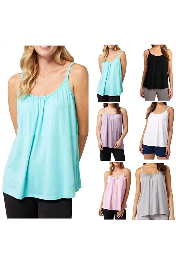 Womens Camisoles with Built in Bras Camisole Tank Tops Spaghetti Strap Tank Tops Black,XXXL