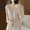 thumbnail image 1 of Fanxing Womens Chunky Cardigan Sweaters Button Down Ridded Cardigans Dressy Casual Crop Knit Jacket Khaki M, 1 of 3