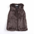 thumbnail image 1 of Fanxing Womens Faux Fur Vests Fuzzy Warm Open Front Sleeveless Fluffy Cropped Winter Coats Outerwear Coffee S, 1 of 6