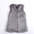 thumbnail image 1 of Fanxing Womens Faux Fur Vests Fuzzy Warm Open Front Sleeveless Fluffy Cropped Winter Coats Outerwear Gray M, 1 of 6