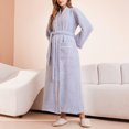 thumbnail image 1 of Fanxing Womens Fleece Robe | Super Soft & Warm | Thick Plush | Full Length Sky Blue 3XL, 1 of 3