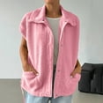 thumbnail image 1 of Fanxing Womens Fuzzy Fleece Vest, Casual Loose Sleeveless Sherpa Jacket Button Down Lapel Warm Waistcoat with Pockets for Fall/Winter Pink M, 1 of 6