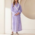 thumbnail image 1 of Fanxing Womens Fuzzy Plush Robes with Shawl Collar Fannel Full Lenght Shaggy Bathrobes Winter Warm Fleece Spa Robe Housecoat Purple 3XL, 1 of 7
