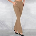 thumbnail image 1 of Fanxing Womens High Waist Bootcut Dress Pants Business Casual 4 Way Trousers Stretch Yoga Work Pant Office Slacks with Pocket Khaki L, 1 of 4