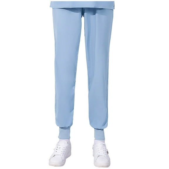 Fanxing Womens Jogger Scrubs Ribbed Jogger Scrub Pants for Women Scrub Pant Nursing Bottoms Gifts for Her Sky Blue M