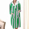 thumbnail image 1 of Fanxing Womens Long Hooded Fleece Robe Striped Soft Warm Shower Spa Bathrobe for Cozy Fuzzy Plush Loungewear Green L, 1 of 3