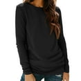 thumbnail image 1 of Fanxing Womens Long Sleeve Shirts Basic Tee Trendy Fall Spring Business Casual Beach Vacation Workout Tops Black 2XL, 1 of 8
