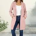 thumbnail image 1 of Fanxing Womens Long Tunic Hoodies Oversized Hooded Zip Up Sweatshirt Jakcet Casual Fleece Pullover Cute Drawstring Trendy Sweaters Pink 2XL, 1 of 9