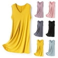 thumbnail image 1 of Fanxing Womens Nightgown Built in Bra Sleepwear Sleeveless Sleep Shirt V Neck Lace Nightshirts Purple,L, 1 of 6