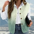 thumbnail image 1 of Fanxing Womens Plus Size Fannel Vests Sleeveless Fleece Gradient Jacket Christmas Button Down Collared Vest with Pocket Army Green L, 1 of 5