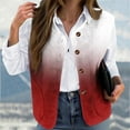 thumbnail image 1 of Fanxing Womens Plus Size Fannel Vests Sleeveless Fleece Gradient Jacket Christmas Button Down Collared Vest with Pocket Red 3XL, 1 of 5