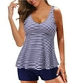 thumbnail image 1 of Fanxing Womens Plus Tankini Swimsuits Tops with Padded Bra Tummy Control Bathing Suits Loose Tunics Swimwear Orange,XXL, 1 of 7
