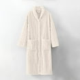 thumbnail image 1 of Fanxing Womens Plush Fleece Robes, Soft Textured Sherpa Bathrobe, Lady Cozy Warm Nightgown White L, 1 of 8