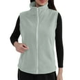 thumbnail image 1 of Fanxing Womens Polar Fleece Vest Classic Fit Sleeveless Stand Collar Jacket Soft Warm Cozy Full Zip Outerwear Coat Mint Green M, 1 of 8