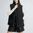thumbnail image 1 of Fanxing Womens Puffer Vest Sleeveless Winter Quilted Jackets Zip Up Coats Stand Collar Padded Outerwear with Pocket Black L, 1 of 7
