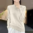thumbnail image 1 of Fanxing Womens Pullover Sweaters Crewneck Long Sleeve Work Business Casual Basic Knit Tops Beige M, 1 of 3