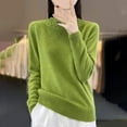 thumbnail image 1 of Fanxing Womens Pullover Sweaters Crewneck Long Sleeve Work Business Casual Basic Knit Tops Green S, 1 of 3