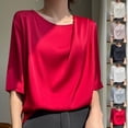 thumbnail image 1 of Fanxing Womens Summer Shirts Cooling Ice Silk Half Sleeve Shirts Oversized Tees Blouses Beige,XXXL, 1 of 4