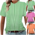 thumbnail image 1 of Fanxing Womens Summer Tops Trendy Graphic Tees Round Neck Short Sleeve Tee Shirt Loose Fit Top Green,XL, 1 of 5