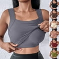 thumbnail image 1 of Fanxing Womens Tank Tops Built-in Bra Ribbed Cami Tanks Lightweight Undershirt Tank Tops Gray,S, 1 of 8