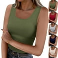 thumbnail image 1 of Fanxing Womens Tank Tops Dressy Casual Slim Fit U Neck Sleeveless T Shirts Knit Tanks Blouses Red,M, 1 of 7