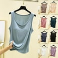 thumbnail image 1 of Fanxing Womens Tank Tops with Built in Bra Sleeveless U Neck Camis Summer Tees Army Green,L, 1 of 8