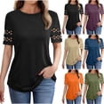 thumbnail image 1 of Fanxing Womens Tops Tunic Short Sleeve Crew Neck Shirts Casual Soft Blouse Army Green,M, 1 of 5