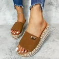 thumbnail image 1 of Fanxing Womens Wedge Sandal Plus Size Summer Slip On Casual Platform Sandals Open Toe Chunky Heel Espadrilles for Women, 1 of 8