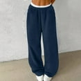 thumbnail image 1 of Fanxing Womens Winter Fleece Pajamas Pants Plush Fuzzy Waist Trousers Soft Casual Thick Warm Sherpa Wide Leg Sleepwear Navy M, 1 of 7
