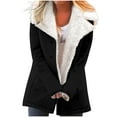 thumbnail image 1 of Fanxing Womens Winter Pea Coats Warm Sherpa Lined Parkas Jacket Thicken Outerwear with Pocket Juniors Puffer Jackets Streetwear Peacoats 2025 Clearance, 1 of 6