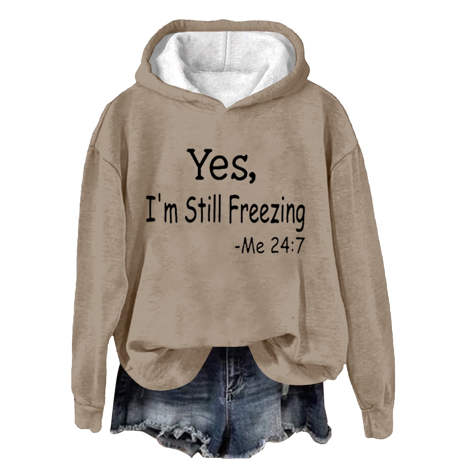 Yes, I'm Still Freezing -Me 24:7, felpa con cappuccio foderata in pile