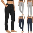 thumbnail image 1 of Fanxing Yoga Pants Women Wide Leg Pants with Pockets High Waist Stretch Dress Casual Sweatpants, 1 of 7