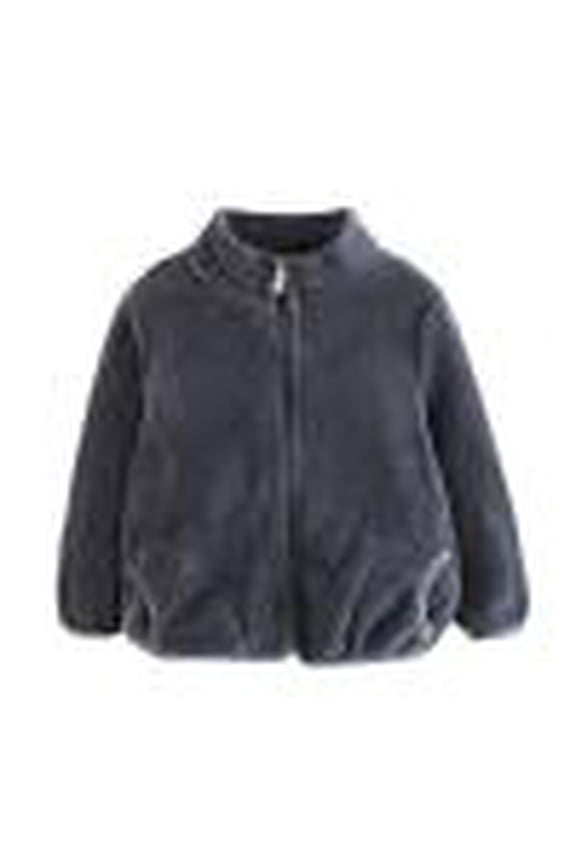 Zip Up Sherpa Fleece Sweatshirt for Boys and Girls Toddler Fuzzy Stand Collar Zip Up Jacket Coats Fuzzy Sweatshirts Outwear