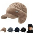thumbnail image 1 of Fanyil Cold Shield Trapper, Coldshield Trapper Hat, Blocking Knitted Hats with Ear Flaps and Wool Brim, Soft Breathable (Khaki), 1 of 6