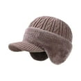 thumbnail image 1 of Fanyil Cold Shield Trapper, Coldshield Trapper Hat, Blocking Knitted Hats with Ear Flaps and Wool Brim, Soft Breathable (Navy), 1 of 5