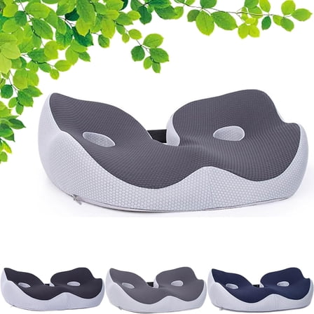 Fanyil Ergoseat Cushion, Welnax Orthosoothe Memory Foam Seat Cushion, Washable Ergonomic Memory Foam Cushion, for Sedentary Office Workers and Car Drivers (Gray)