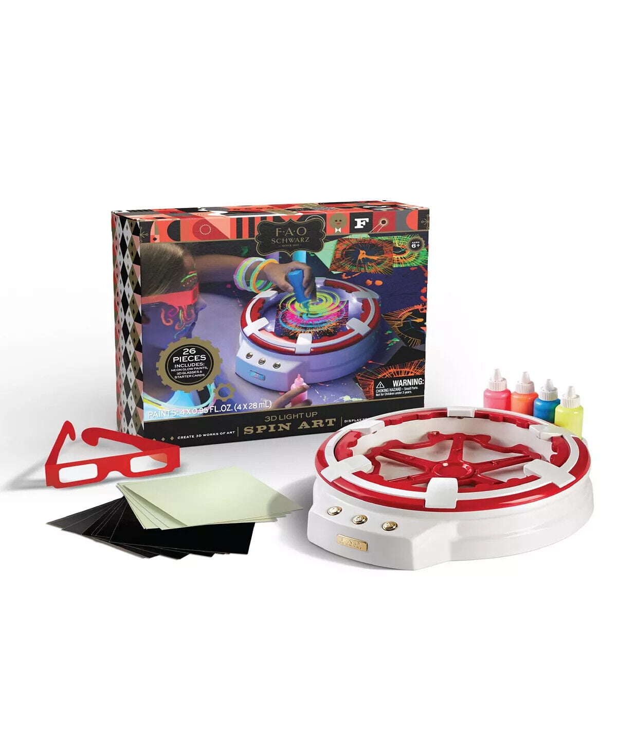 Fao Schwarz 3D Light Up Spin Art Craft Family Fun Activity Project Game