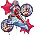 thumbnail image 1 of Power Rangers Balloon Bouquet - 5 Piece Set! 2 Rounds, 2 Stars & Giant Red Ranger - Perfect Party Decor!, 1 of 3