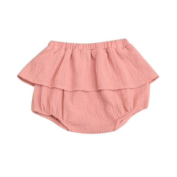 Faowme Kids Girls Linen Blended Cute Flower Triangle Culottes For Casual Daily Wear Watermelon Red 80