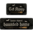 thumbnail image 1 of Faptoena Halloween Kitchen Rugs Set of 2,Black Halloween Kitchen Mats for Floor, Halloween Haunted Home Non-Slip Washable Sink Mats Home Decor Doormat+Runner Rug, 1 of 7