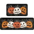 thumbnail image 1 of Faptoena Halloween Kitchen Rugs Set of 2,Black Pumpkin Spider Web Kitchen Mats for Floor, Halloween Non-Slip Washable Sink Mats Home Decor Doormat+Runner Rug, 1 of 7