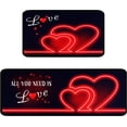 thumbnail image 1 of Faptoena Kitchen Rugs and Mats Sets of 2,Valentine''s Day Kitchen Rugs Red Love Heart Decoration Non-Slip Rugs,Rubber Backing Waterproof Floor Mat,17x30+17x48inch, 1 of 6