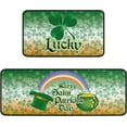 thumbnail image 1 of Faptoena St.Patricks Day Kitchen Rugs and Mats Sets of 2,St.Patrick's Day Decoration rubber dot Backing Non-Slip Absorbent Kitchen Mats for Sink,Waterproof Runner Rug for Laundry Room, 1 of 7