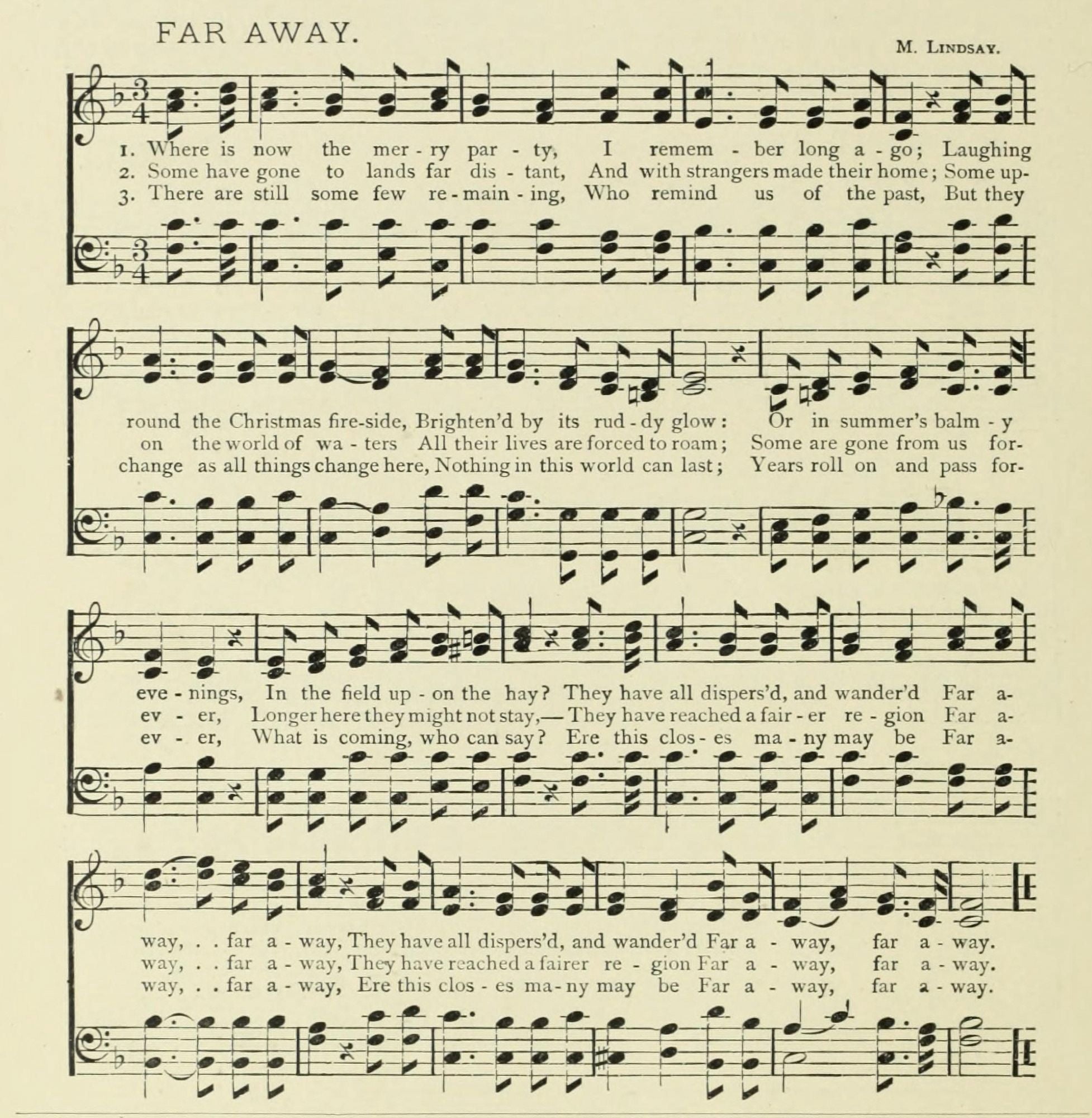 Far Away Christmas in Song 1891 Canvas Art - (24 x 36)