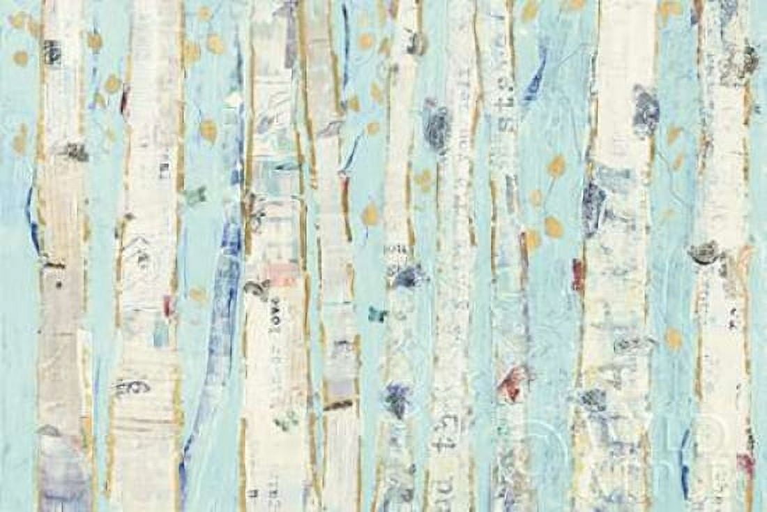 Far From Blue III Gold Leaves Canvas Art - Kellie Day (24 x 36)