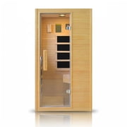 Far Infrared 1 Person Hemlock Wood Sauna   110V Indoor Home Spa with BluetoothSide-opening