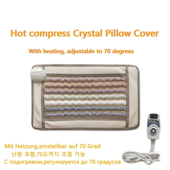 Far Infrared Crystals Pillow Case Neck Massager Hot Compress Heat Stone Crystals Therapy Warm sleep experience Improves Insomnia