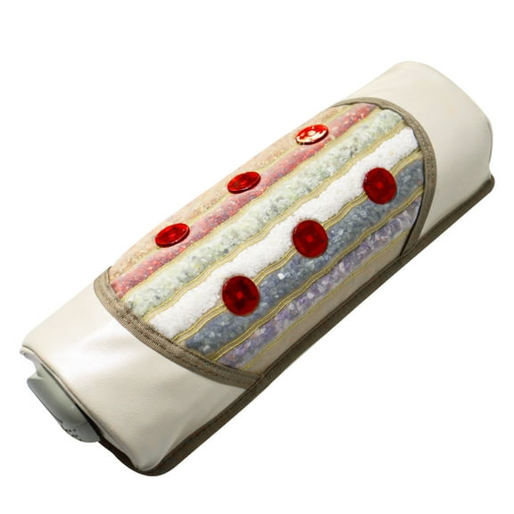 Far Infrared Heated Bolster Pillow With Photon- Lined with Crushed Amethyst Gemstones - Lumbar Support