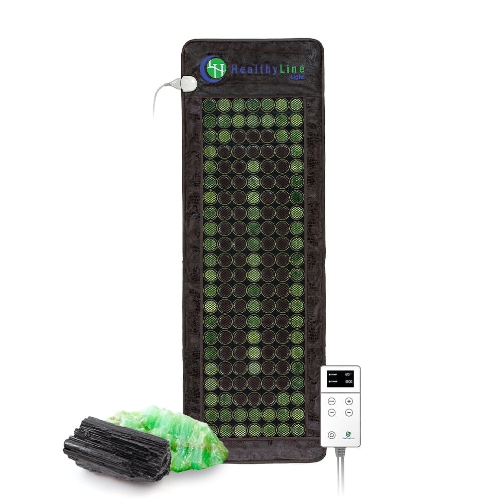 HealthyLine Far Infrared Heating Pad for Back, Neck, Shoulder & Muscle Pain Relief - Weighted Electric Mat with Jade & Tourmaline Stones, Grounding – Full Body Size 72 x 24 in